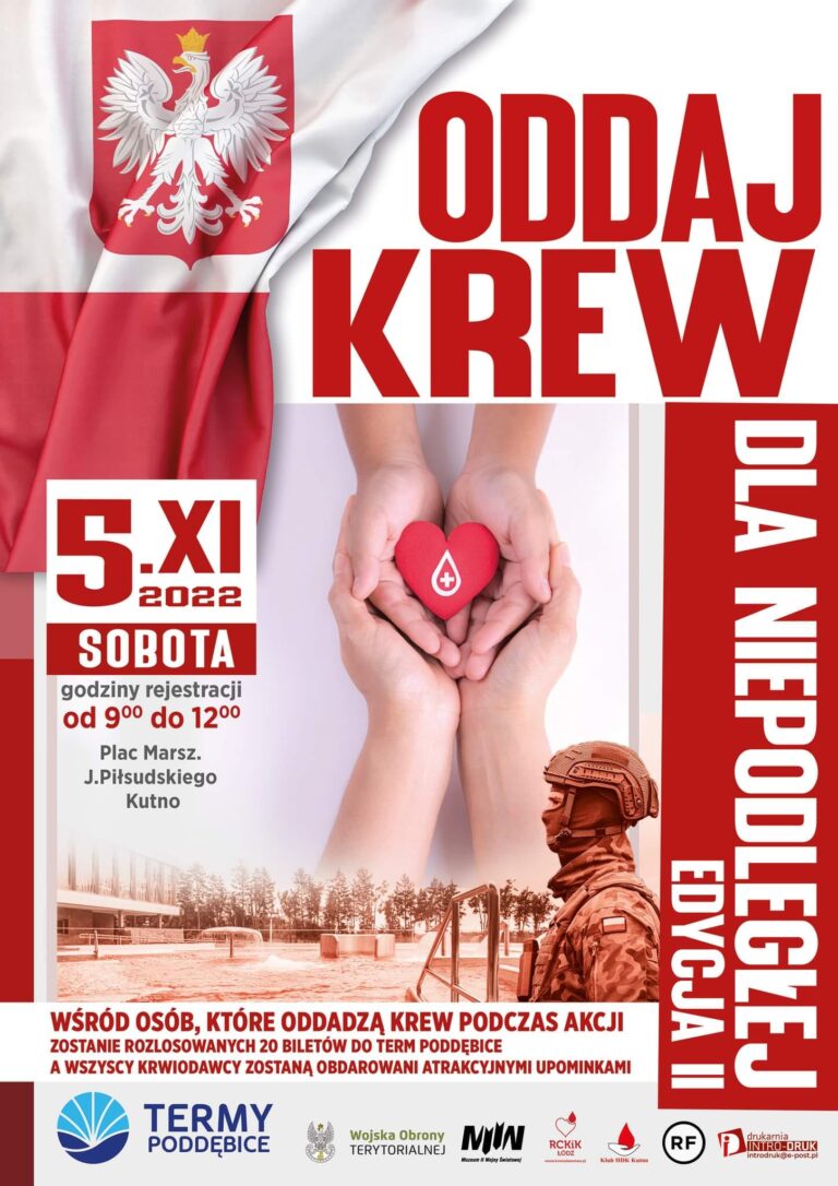 W weekend akcja krwiodawstwa „Oddaj krew dla Niepodległej”. Można wygrać nagrody