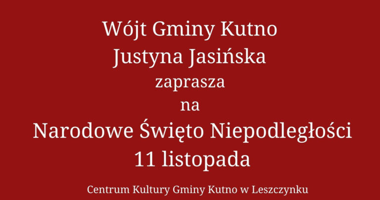 Święto Niepodległości w Gminie Kutno. Sprawdź program obchodów