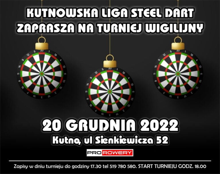 Kutnowska Liga Steel Dart zaprasza na turniej wigilijny