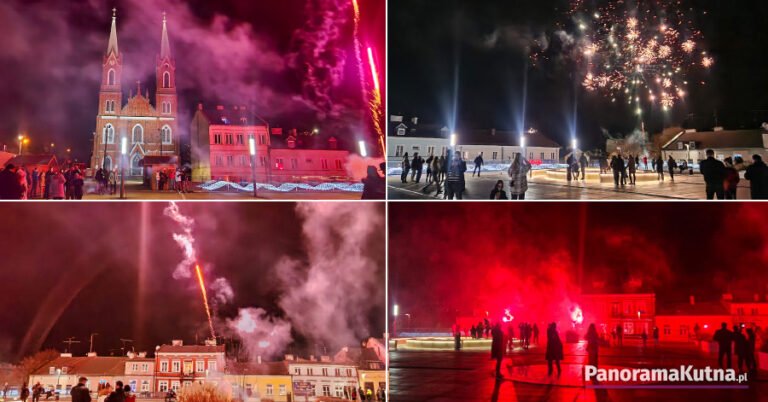 Huczne powitanie Nowego Roku na Placu Wolności w Kutnie (ZDJĘCIA)