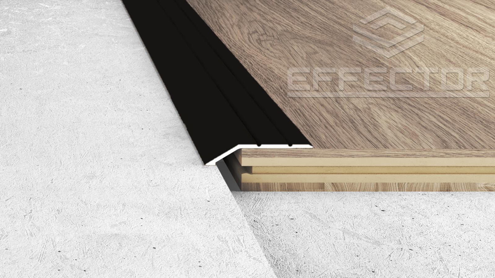 Połączenie paneli z innym rodzajem podłogi poprzez listwy podłogowe
