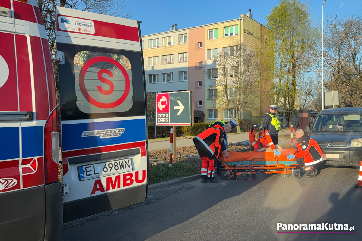 Kutno: Wypadek, potrącenie kobiety na ulicy Grunwaldzkiej