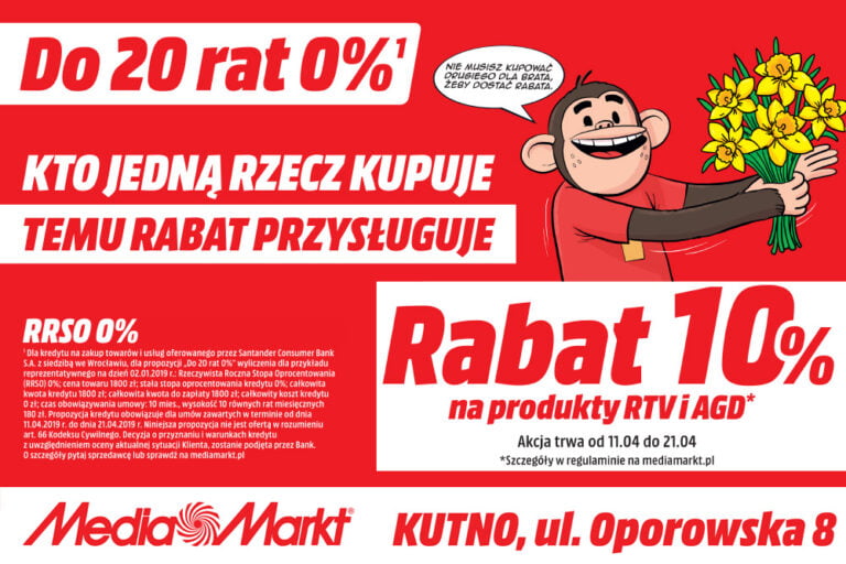 Kto jedną rzecz kupuje, temu rabat przysługuje. Wyjątkowa akcja w Media Markt w Kutnie!